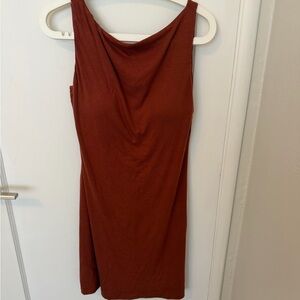 OGL Rust Brami Open Back Mini Dress Size Large Eco-SkinKiss Bandless NWT New